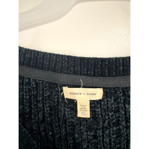 Silence + Noise Womens Slouchy Chenille Sweater XL Urban Outfitters Blue - Picture 2 of 4